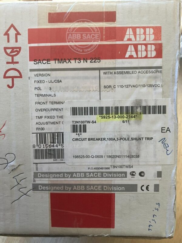 ABB SACE TMAX T3 N 225 Circuit Breaker