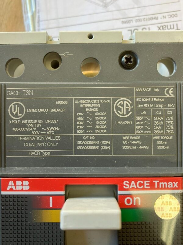 ABB SACE TMAX T3 N 225 Circuit Breaker - Image 6