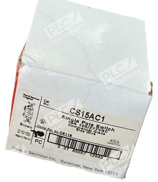 Pass & Seymour CS15AC1 Single Pole Switch (Box of 7)