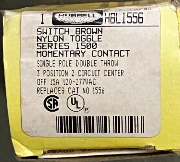 Hubbell HBL1556 Switch Brown Nylon Toggle Series 1500 (lot of 2)