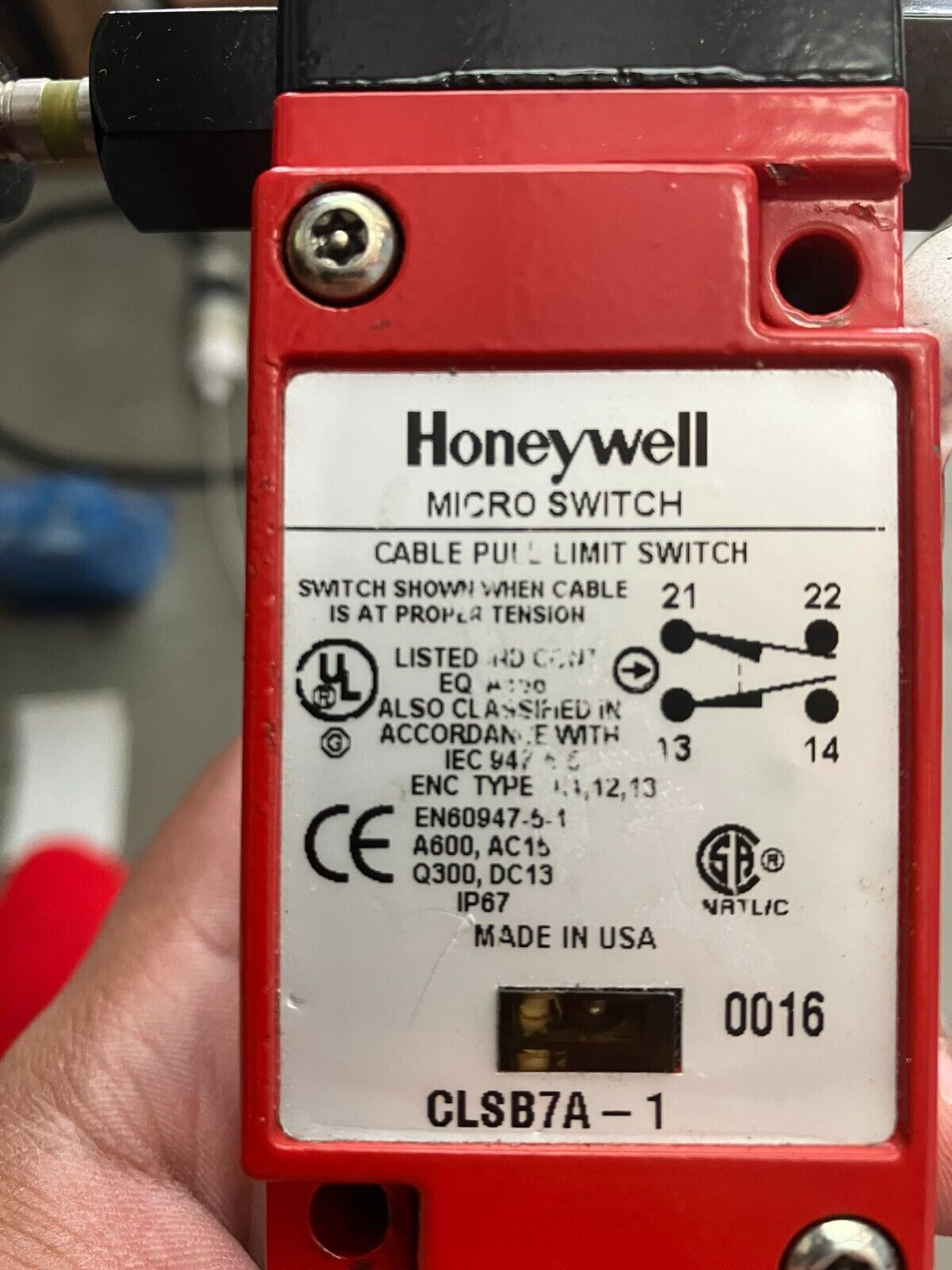 Honeywell CLSB7A-1 Micro Switch Cable Pull Limit Switch - PLC Machinery