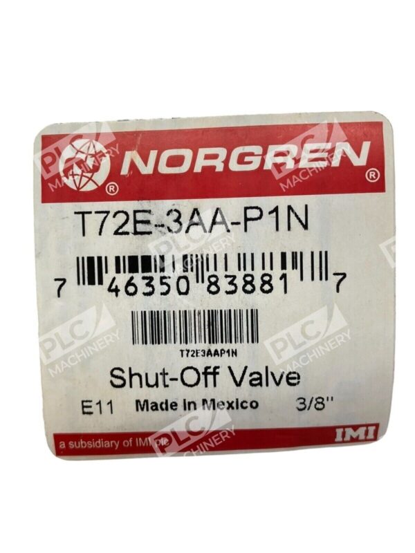 Norgren T72E-3AA-P1N Shut-Off Valve (lot of 3) - Image 3