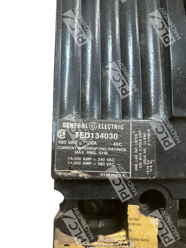 General Electric TED134030 Circuit Breaker 30A 480VAC - Image 2