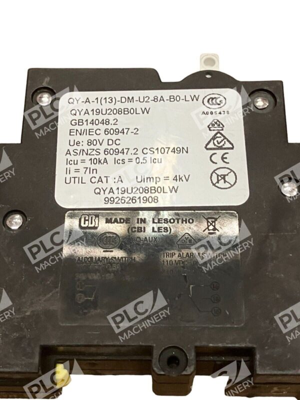 Circuit Breaker Industries QY-A-1(13)-DM-U2-8A-B0-LW Circuit Breaker 8A - Image 2