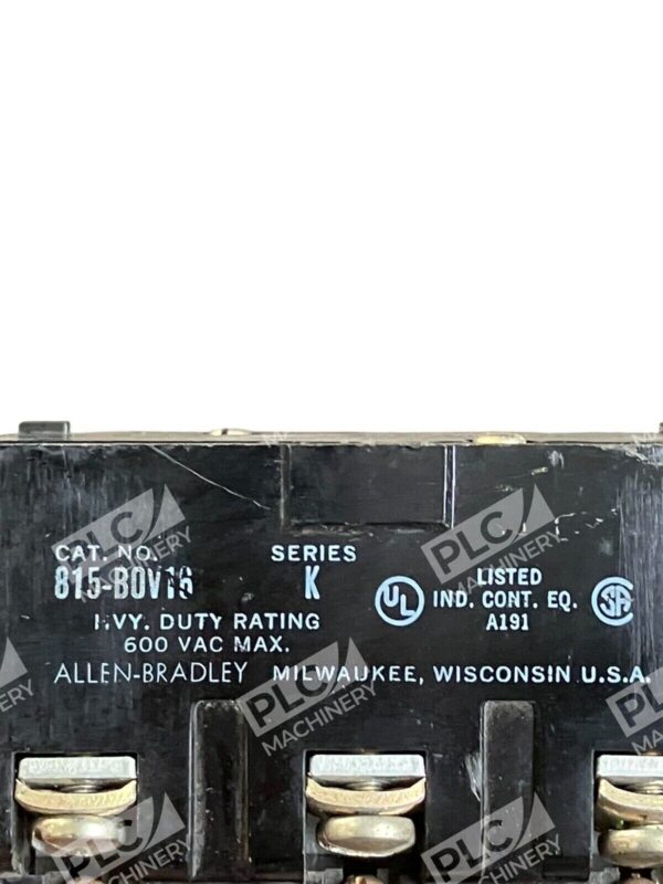 Allen Bradley Heavy Duty Rating 600VAC 815-B0V16 /K - Image 2