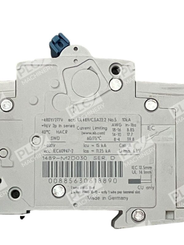 Allen Bradley 3A 2 Pole Circuit Breaker 1489-M2D030 /D - Image 2