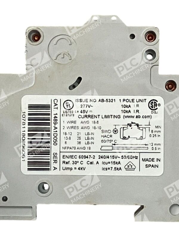 Allen Bradley 5A 1 Pole Circuit Breaker 1489-A1D050 /A (lot of 2) - Image 3