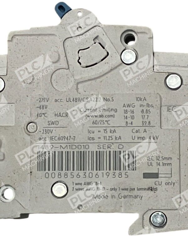 Allen Bradley 1 Pole Circuit Breaker 1A 1489-M1D010 /D - Image 3