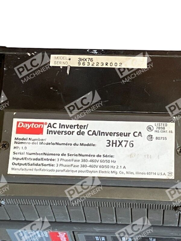 Dayton AC Inverter 1HP 3HX76 - Image 2