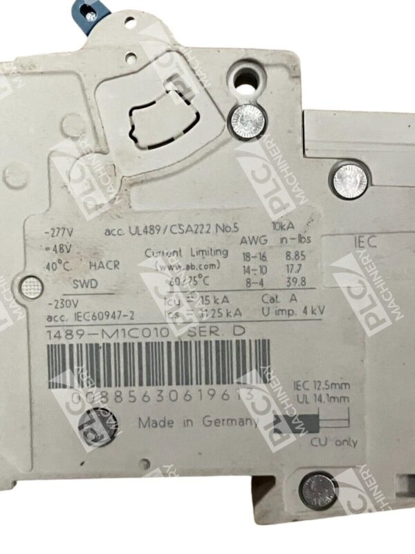 Allen Bradley 1A 1 Pole Circuit Breaker 1489-M1C010 /D - Image 2