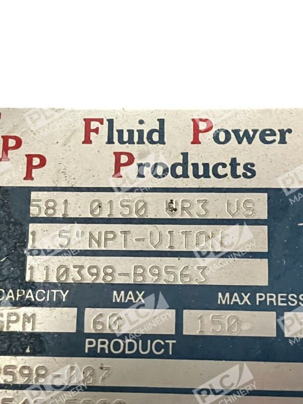 Fluid Power Products 581.0150.VR3.VS 1.5" NPT-VITON MTR092598-007 - Image 3