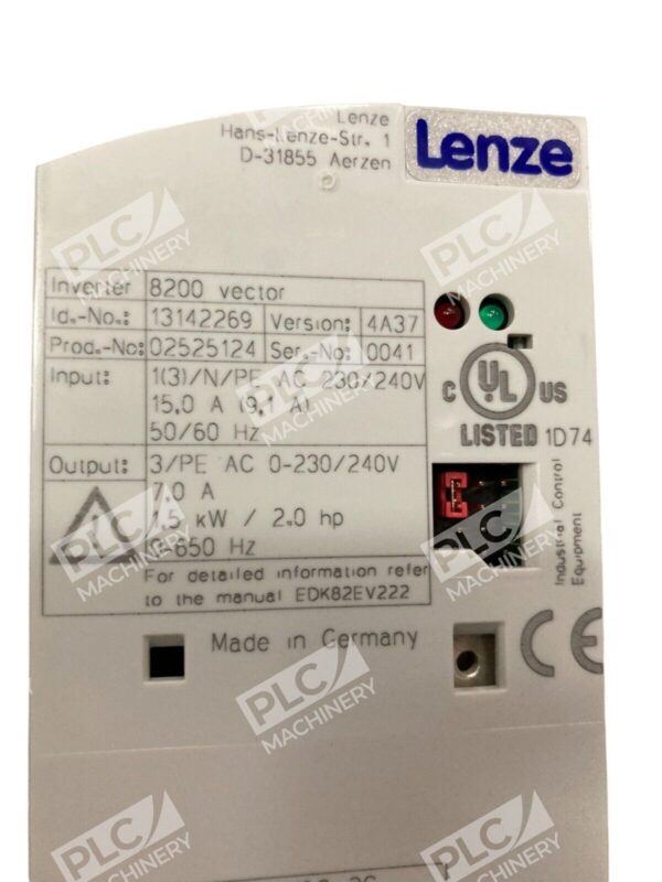 Lenze Inverter 8200 Vector 1.5kW 1~240V E82EV152K2C - Image 4