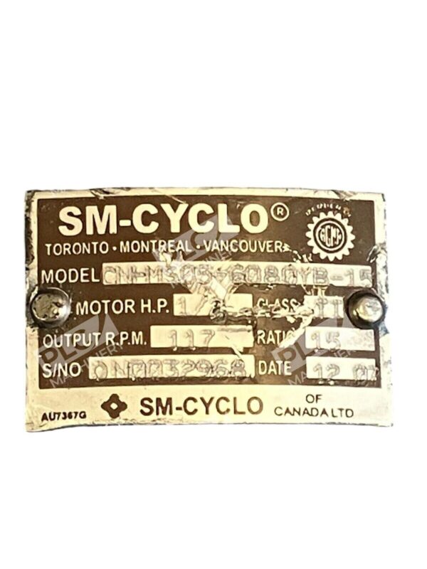 SM-Cyclo 1/2HP 117RPM 15:1 CNHMS05-6080YB-1 - Image 2