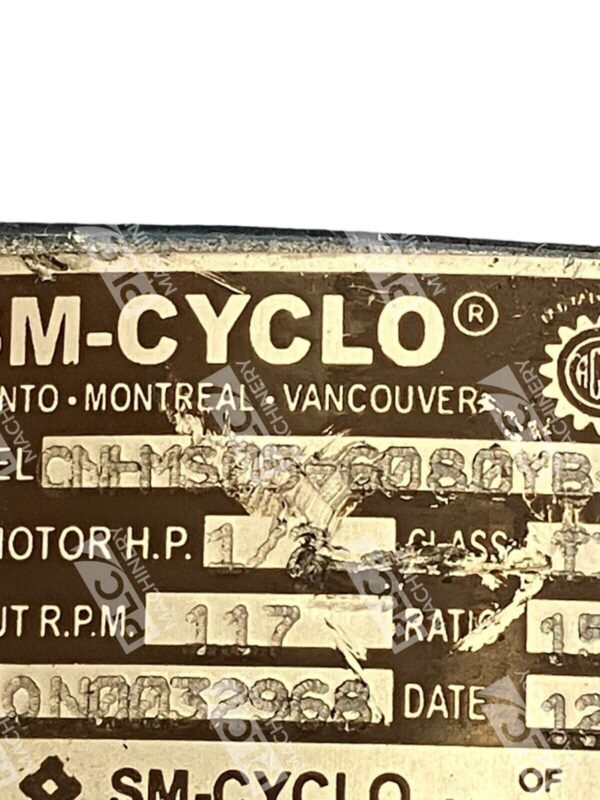 SM-Cyclo 1/2HP 117RPM 15:1 CNHMS05-6080YB-1 - Image 4