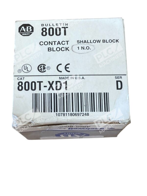 Allen Bradley AB 1N.O. Shallow Block Contact Block 800T-XD1 /D - Image 2
