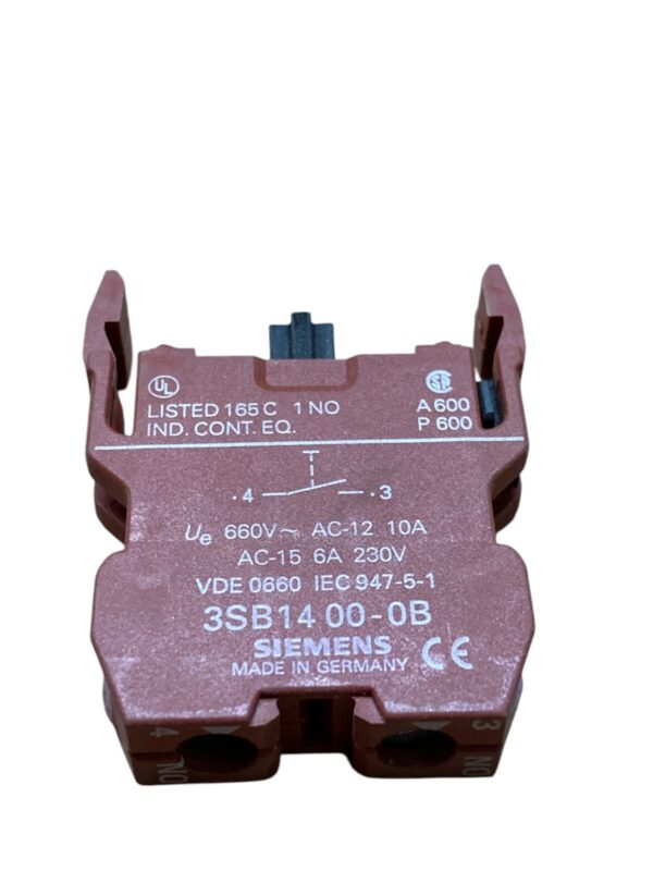 Siemens AC-12 10A 660V AC-15 6A 230V Contactor 3SB14 00-0B (Box of 12) - Image 3