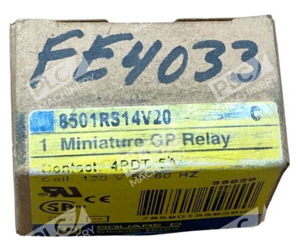 Square D 0147B 120V 50/60Hz Relay 8501RS14V20 /C - Image 2