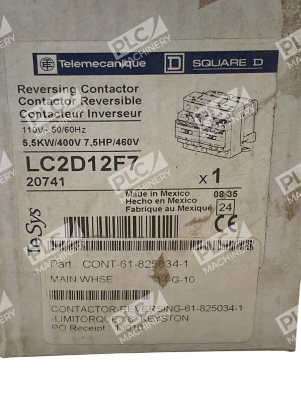 Square D Telemecanique 110V 50 60Hz 5.5kW 7.5HP Reversing Contactor LC2D12F7 - Image 2