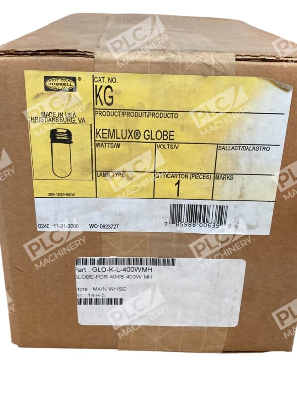 Hubbell Globe For 40KS 400W MH GLO-K-L-400WMH Kemlux Globe KG - Image 2