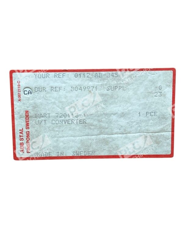 ABB Stal U/I Converter Card Module 720113-1 - Image 2