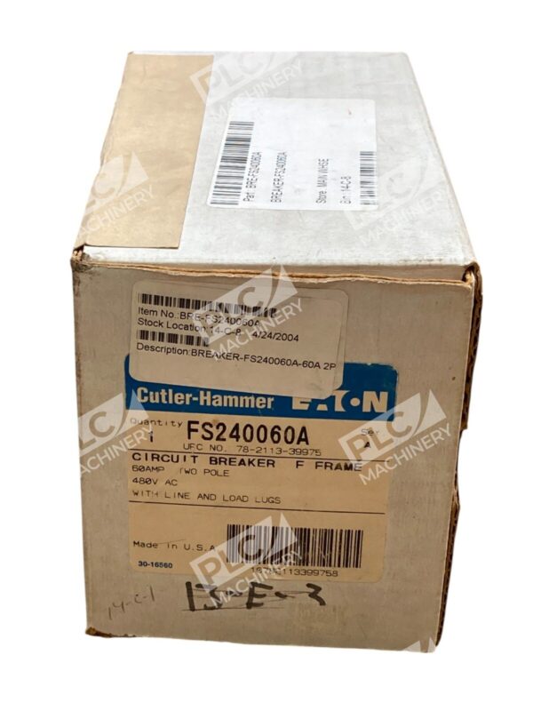 Eaton Cutler Hammer 60A 2 Pole Circuit Breaker F Frame FS240060A