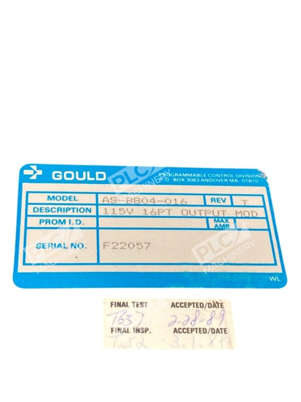 Modicon Gould 115V 16PT Output Module AS-B804-016 - Image 3