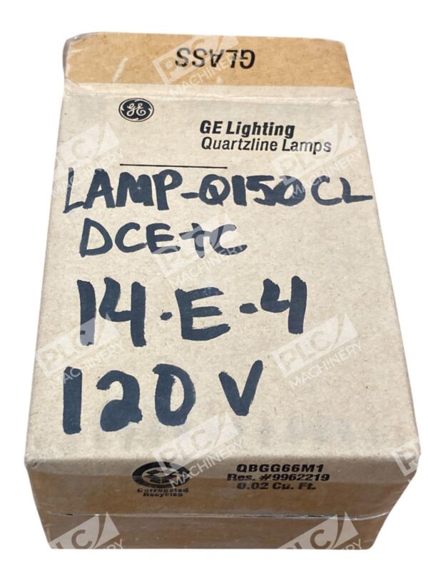 GE 43693 120V 150W Clear Quartzline Tungsten-Halogen Lamp Q150CL/DC (Box of 6) - Image 2