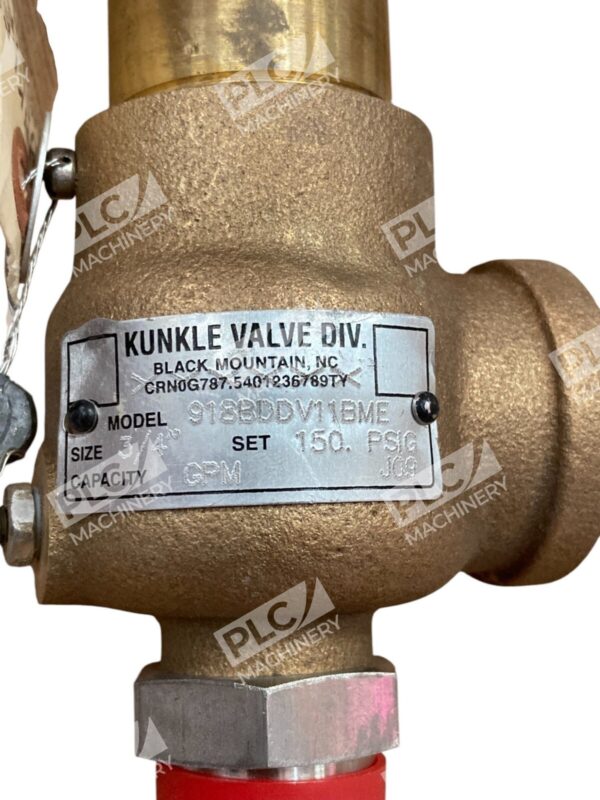 Kunkle Valve 3/4" 150PSIG GPM Safety Relief Valve 918BDDV11BME - Image 3