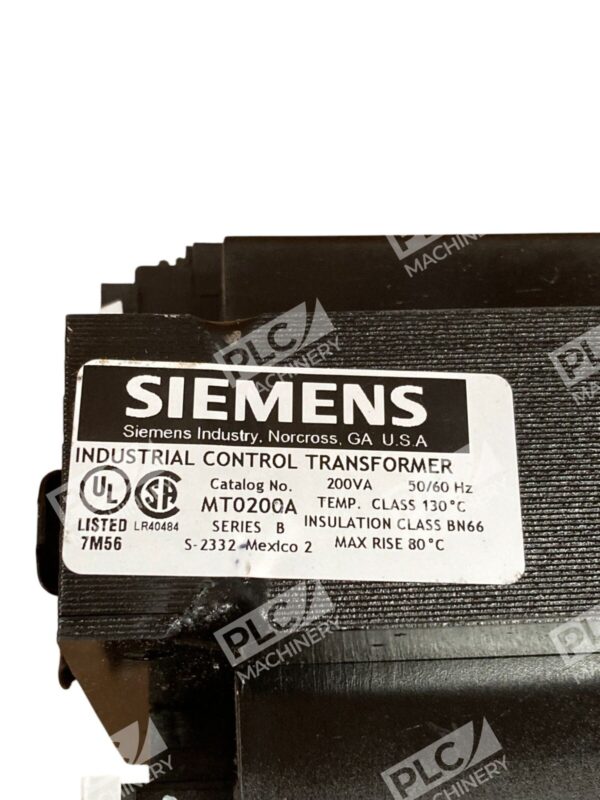 Siemens Series B 200VA Industrial Control Transformer MT0200A - Image 6