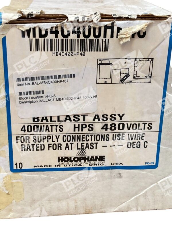 Holophane MB4C400HP40 HL Series B 400W Ballast Assembly HPS MB4C - Image 2