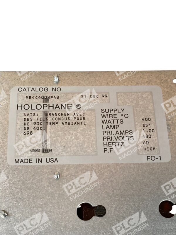 Holophane MB4C400HP40 HL Series B 400W Ballast Assembly HPS MB4C - Image 8
