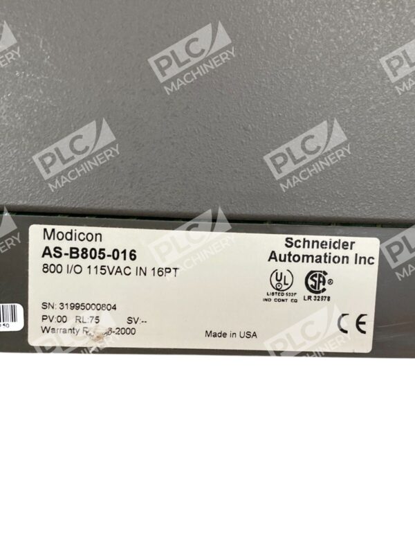 Modicon Schneider Automation 800 I/O 16PT B805 115VAC Input Module AS-B805-016 - Image 3