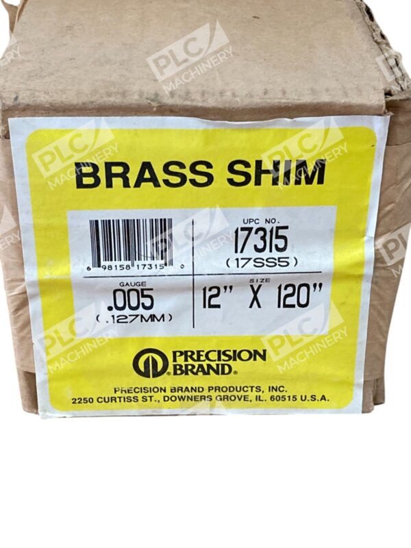 Precision Brand Products 17SS5 .005" Gauge 12"x120" Brass Shim 17315 - Image 2