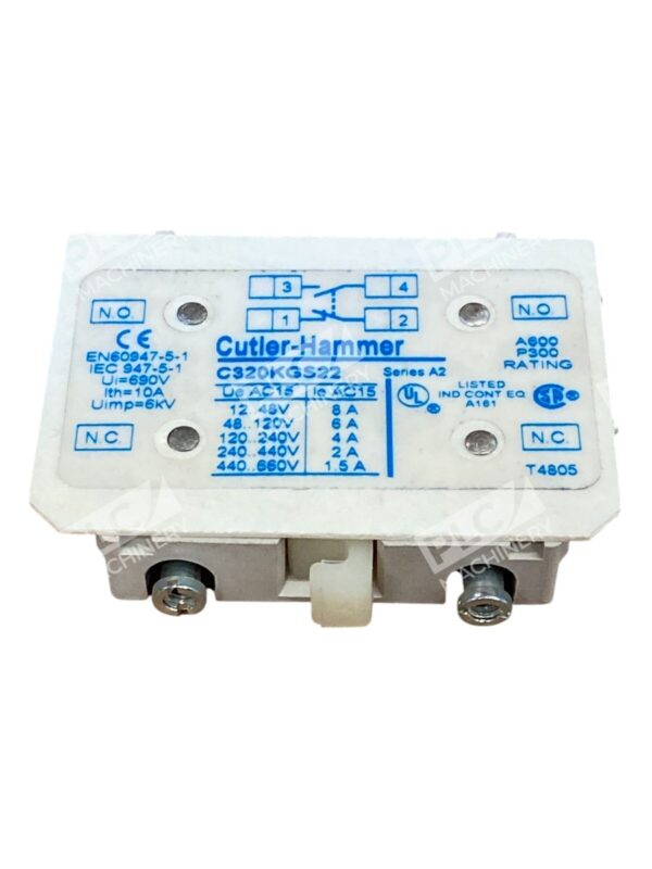 Cutler Hammer Eaton Series A2 Auxiliary Contact C320KGS22 - Image 5