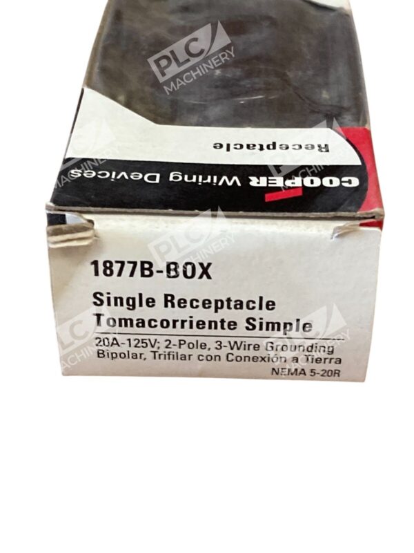 Cooper Wiring Devices 20A 125V 2 Pole 3 Wire Single Receptacle 1877B-BOX - Image 2