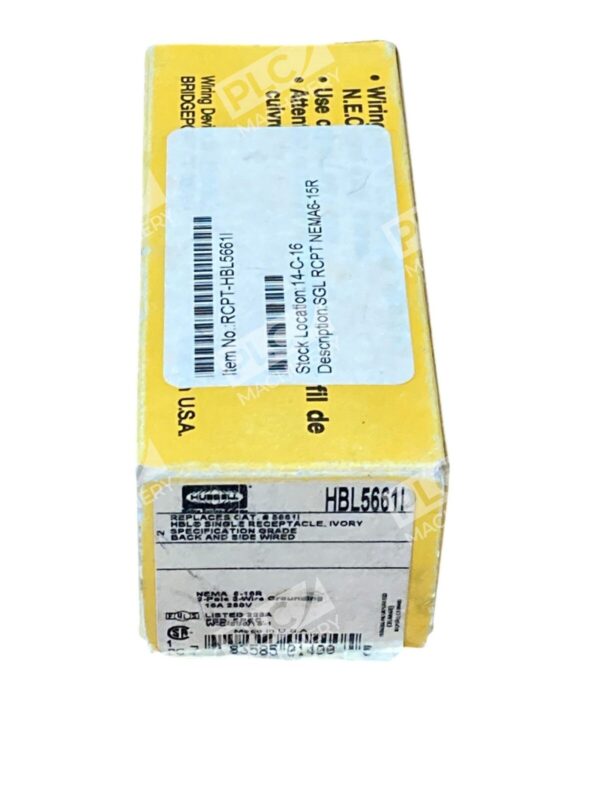 Hubbell 2 Pole 15A 3 Wire Ivory Single Receptacle HBL5661I