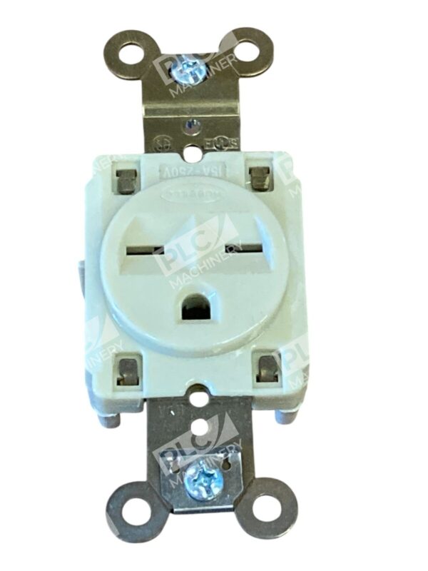 Hubbell 2 Pole 15A 3 Wire Ivory Single Receptacle HBL5661I - Image 3