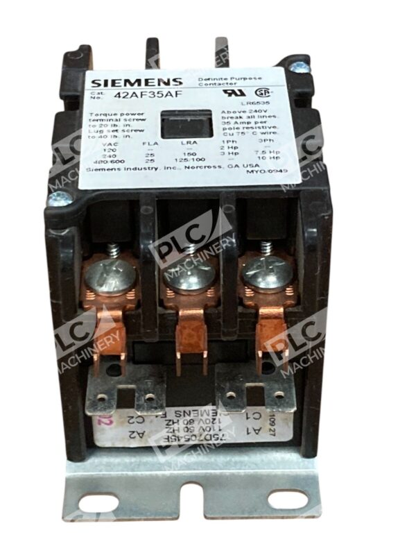 Siemens 3 Pole Open FL 25 RES 35 Definite Purpose Contactor 42AF35AF - Image 3