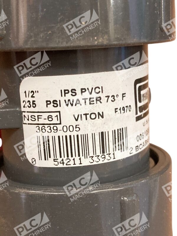 Spears 1/2" PVC Viton O-Ring TU 2000 Standard Ball Valve Socket 3639-005 - Image 5