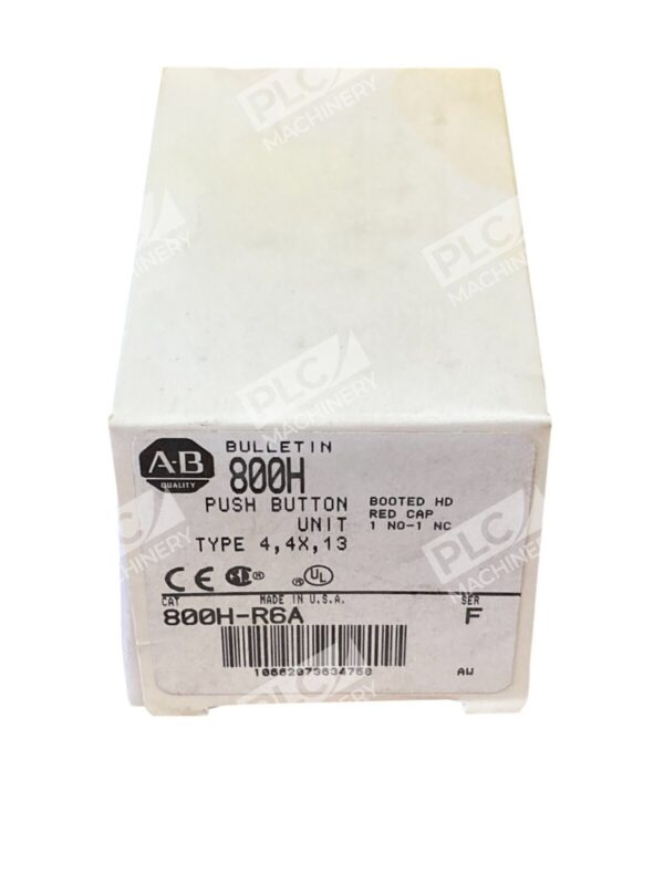 Allen Bradley AB Booted HD Red Cap Push Button Unit 800H-R6A /F
