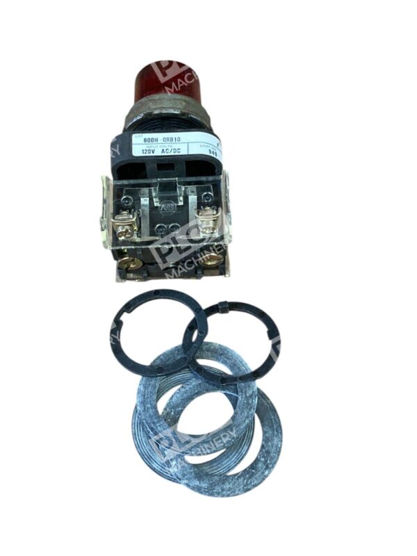 Allen Bradley AB Full Voltage 120V Red Lens Illuminated Push Button 800H-QRB10R - Image 3