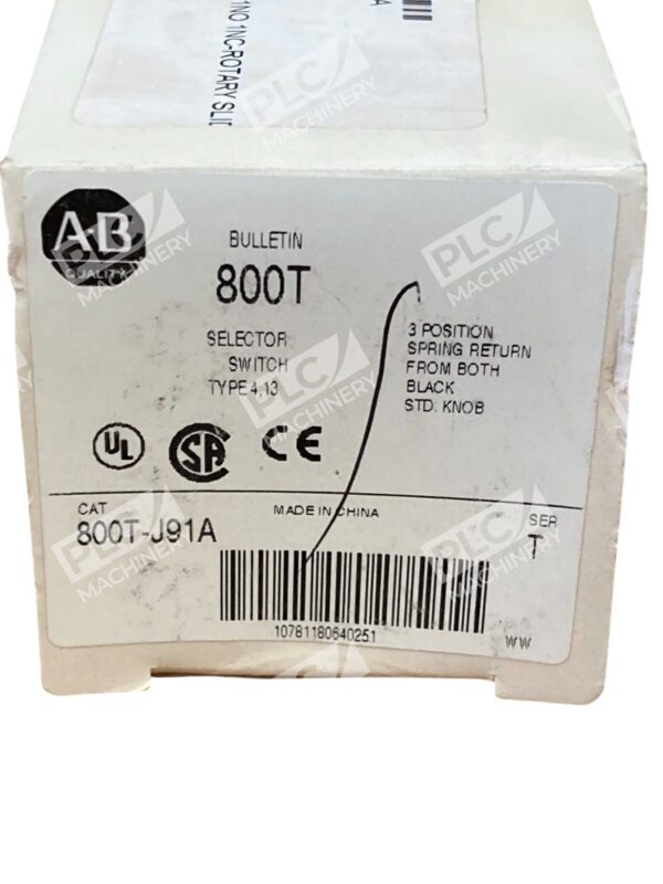 Allen Bradley AB 3 Position Spring Return Selector Switch 800T-J91A /T - Image 2