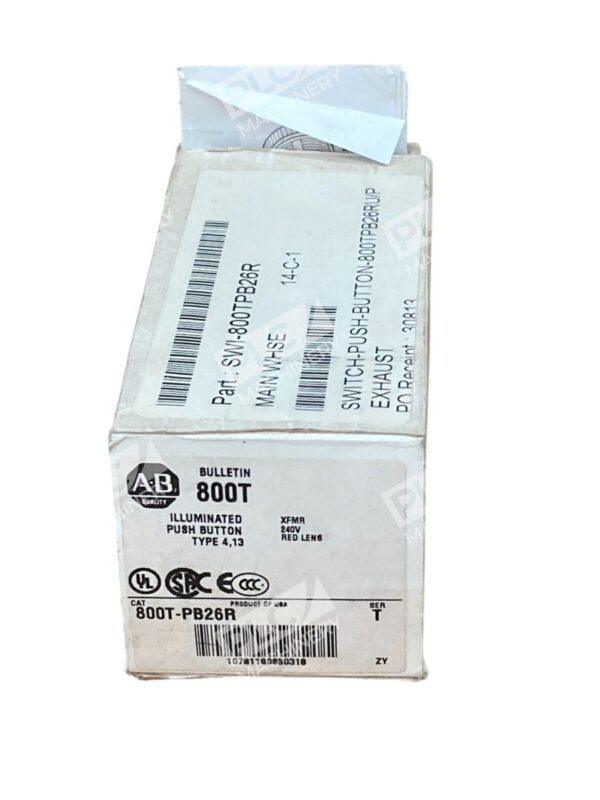 Allen Bradley AB XFMR 240V Red Lens Illuminated Push Button 800T-PB26R /T