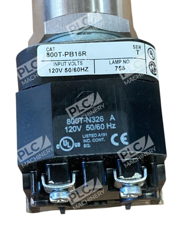 Allen Bradley AB XFMR 120V Red Lens Illuminated Push Button 800T-PB16R /T - Image 6