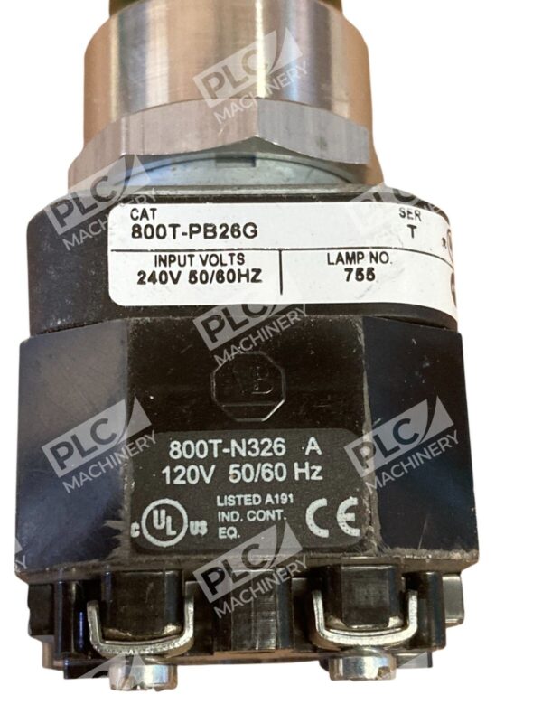 Allen Bradley AB XFMR Green Lens Illuminated Push Button 800T-PB26G /T - Image 7
