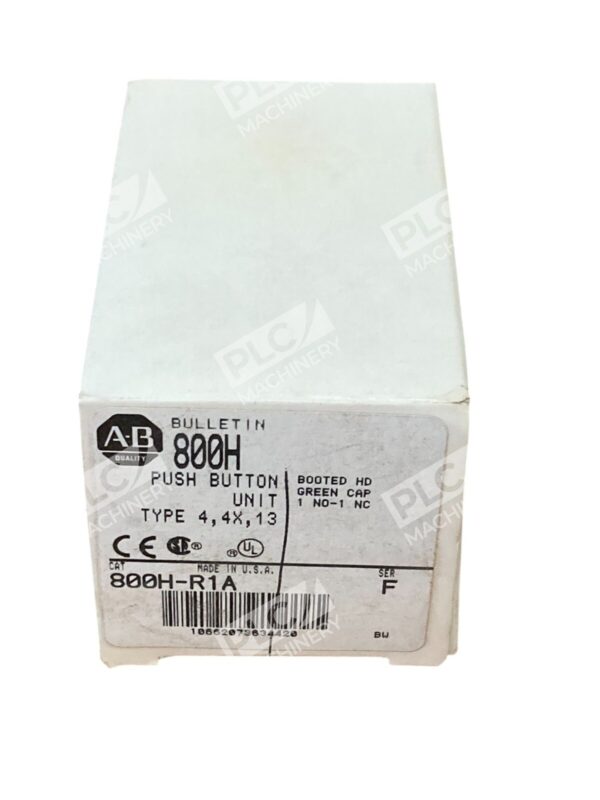 Allen Bradley AB Green Cap Booted HD Push Button Unit 800H-R1A /F
