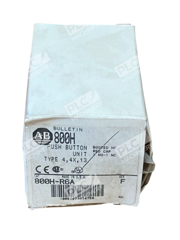 Allen Bradley AB Red Cap Booted HD Push Button Unit 800H-R6A /F
