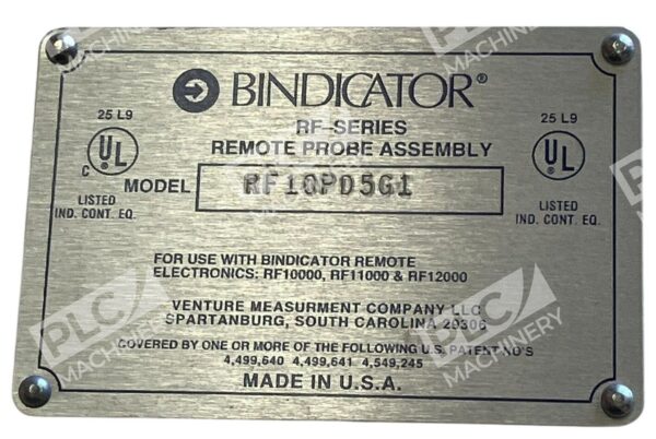 Bindicator EZ-Cal PRO-Guard RF-Series Remote Probe Assembly RF10PD5G1 - Image 4