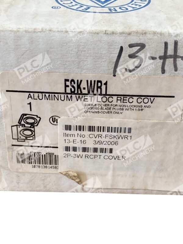 Appleton 1 CVR-FSKWR1 Aluminum Wet Location Receptacle Cover FSK-WR1 - Image 2