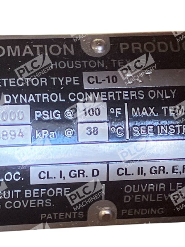 Automation Products Dynatrol Detector CL-10 DJT 1000PSIG W/ Enclosure EC-501A - Image 5